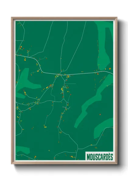 Une affiche de carte sur Mouscardès