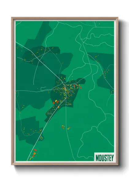 Une affiche de carte sur Moustey