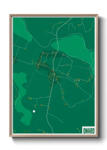 Une affiche de carte sur Onard