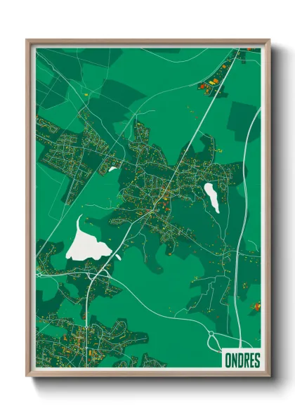 Une affiche de carte sur Ondres