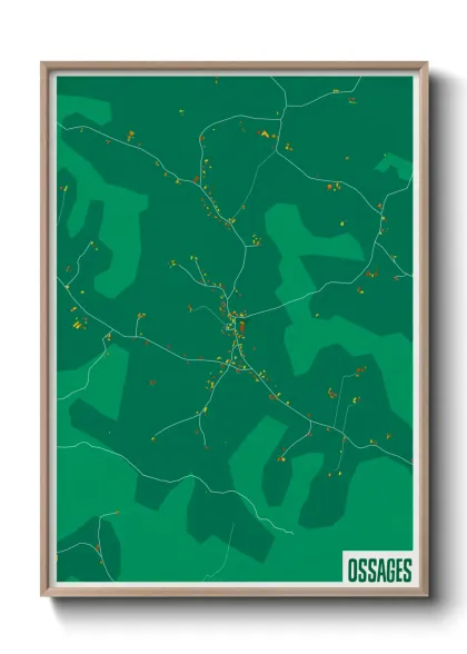 Une affiche de carte sur Ossages