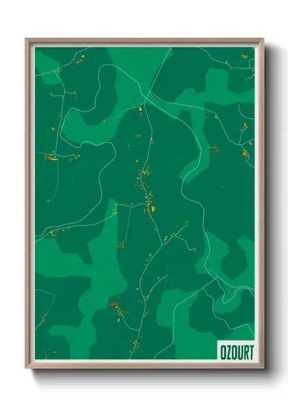 Une affiche de carte sur Ozourt