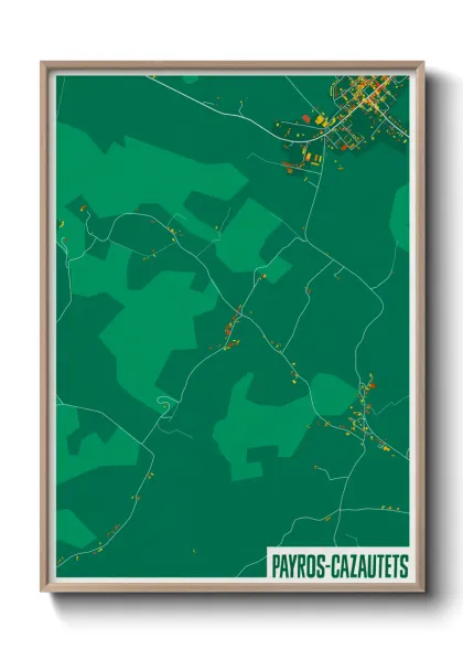 Une affiche de carte sur Payros-Cazautets