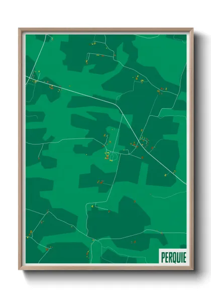 Une affiche de carte sur Perquie