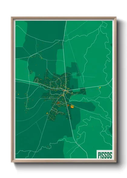 Une affiche de carte sur Pissos
