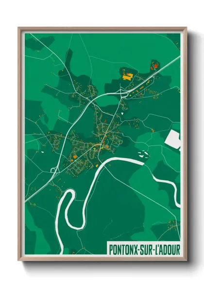 Une affiche de carte sur Pontonx-sur-l'Adour