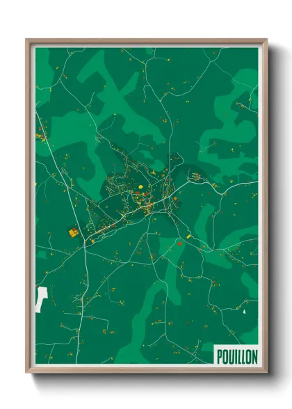 Une affiche de carte sur Pouillon