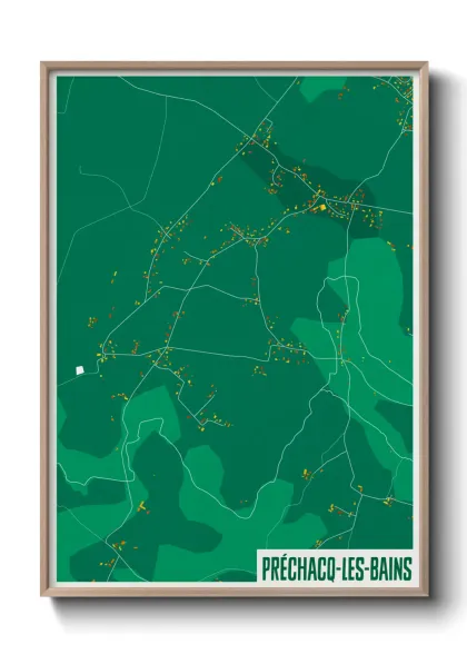 Une affiche de carte sur Préchacq-les-Bains