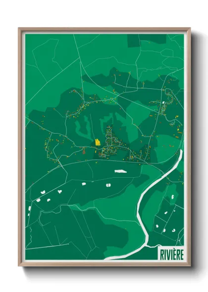 Une affiche de carte sur Rivière