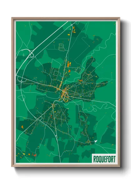 Une affiche de carte sur Roquefort