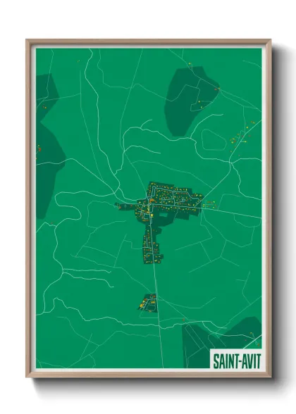 Une affiche de carte sur Saint-Avit