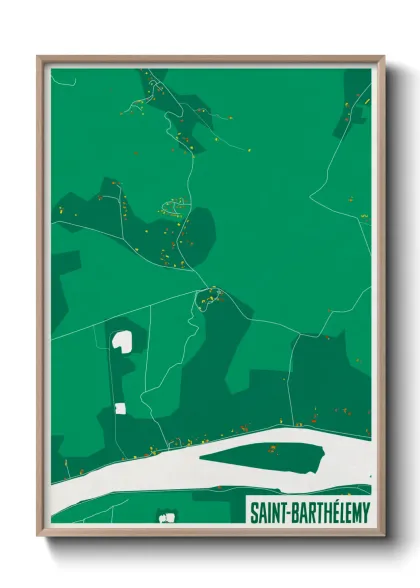 Une affiche de carte sur Saint-Barthélemy