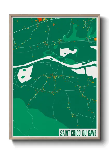 Une affiche de carte sur Saint-Cricq-du-Gave