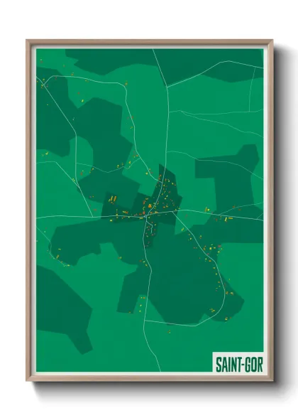Une affiche de carte sur Saint-Gor
