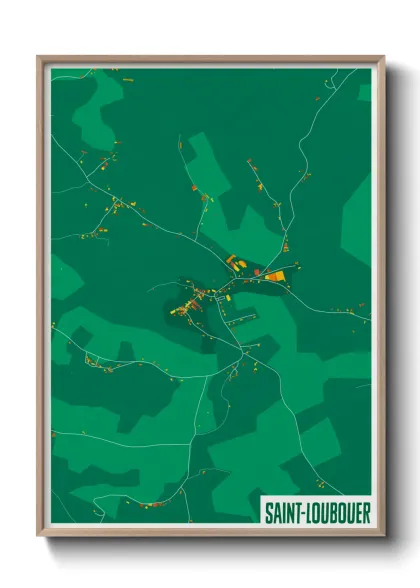 Une affiche de carte sur Saint-Loubouer