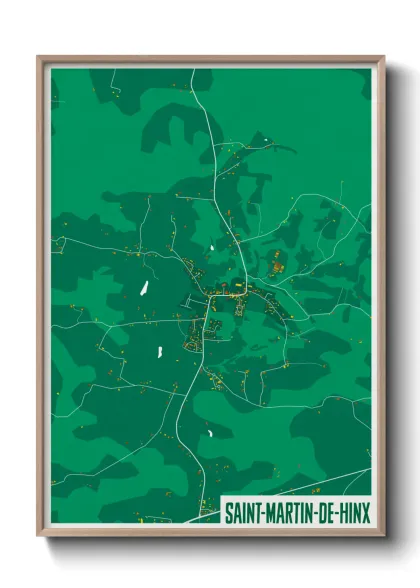 Une affiche de carte sur Saint-Martin-de-Hinx