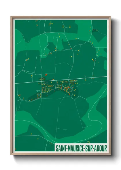 Une affiche de carte sur Saint-Maurice-sur-Adour