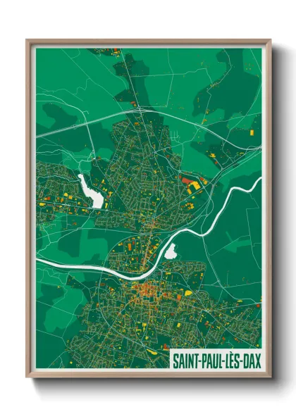 Une affiche de carte sur Saint-Paul-lès-Dax