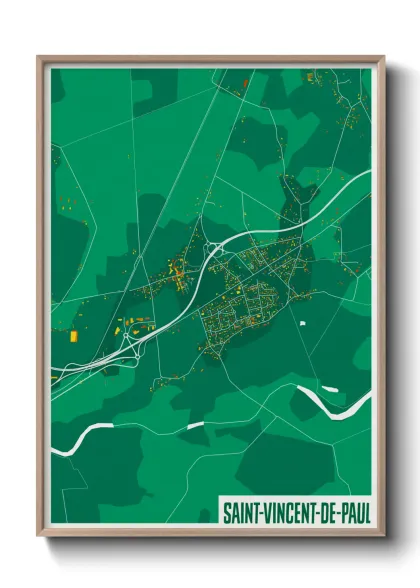 Une affiche de carte sur Saint-Vincent-de-Paul