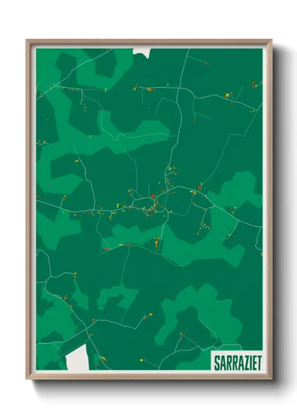Une affiche de carte sur Sarraziet