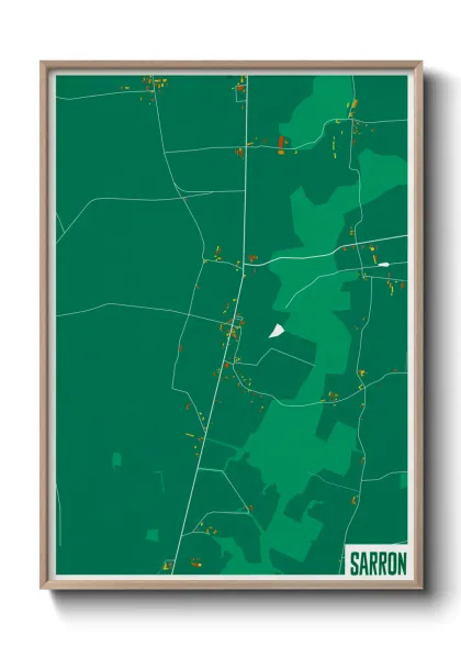 Une affiche de carte sur Sarron