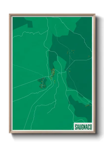 Une affiche de carte sur Saugnacq