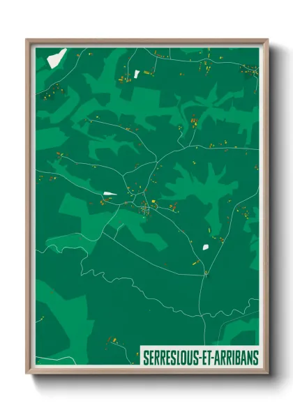 Une affiche de carte sur Serreslous-et-Arribans