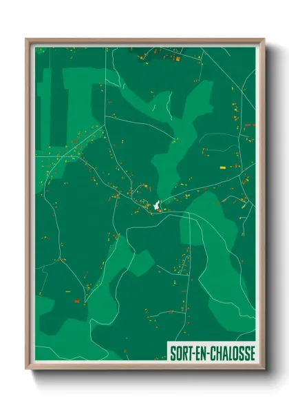 Une affiche de carte sur Sort-en-Chalosse