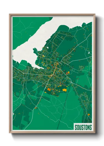 Une affiche de carte sur Soustons