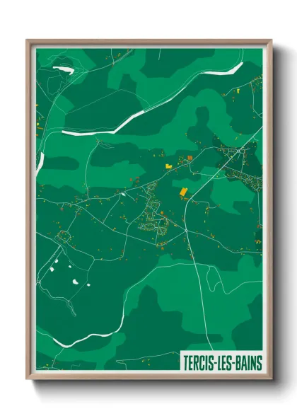 Une affiche de carte sur Tercis-les-Bains