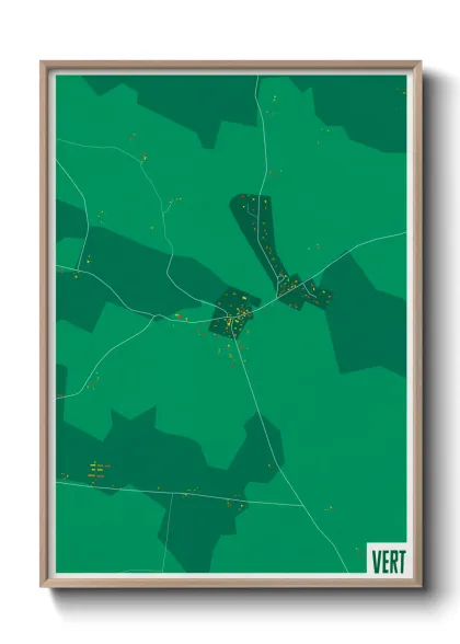 Une affiche de carte sur Vert