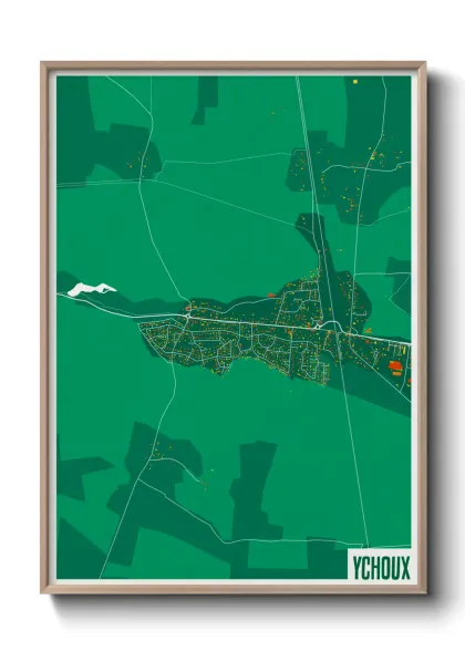 Une affiche de carte sur Ychoux