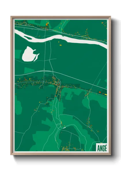 Une affiche de carte sur Angé