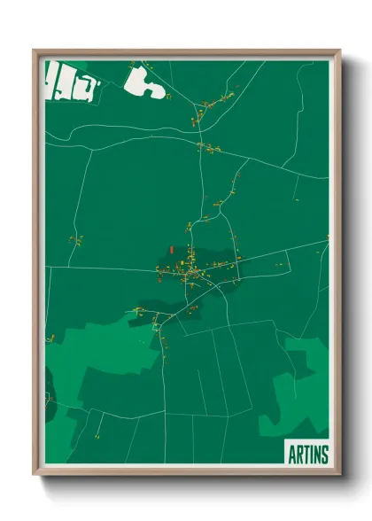 Une affiche de carte sur Artins
