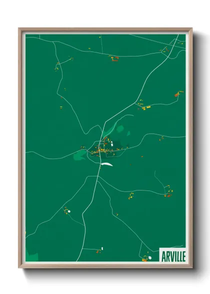 Une affiche de carte sur Arville