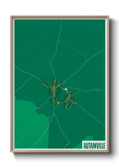 Une affiche de carte sur Autainville