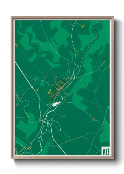 Une affiche de carte sur Azé