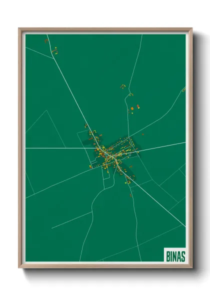 Une affiche de carte sur Binas