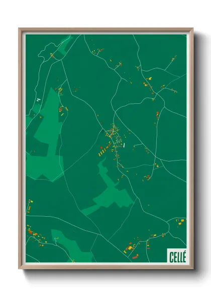 Une affiche de carte sur Cellé