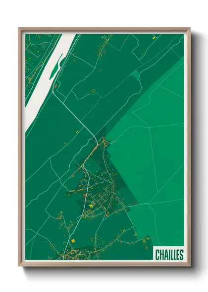 Une affiche de carte sur Chailles