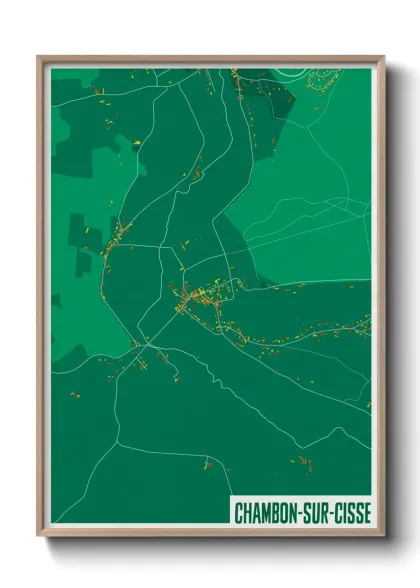 Une affiche de carte sur Chambon-sur-Cisse