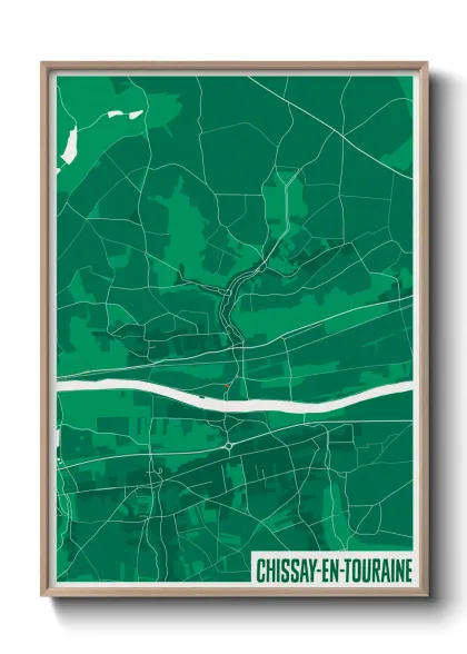 Une affiche de carte sur Chissay-en-Touraine