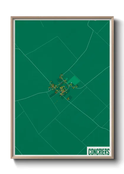 Une affiche de carte sur Concriers