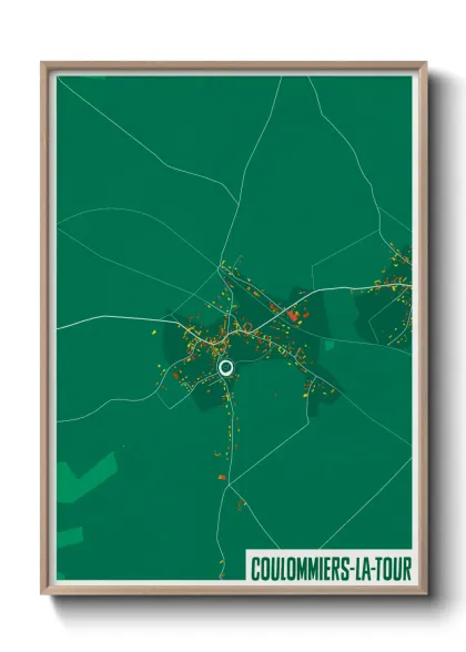 Une affiche de carte sur Coulommiers-la-Tour