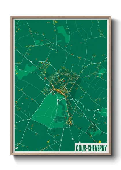 Une affiche de carte sur Cour-Cheverny