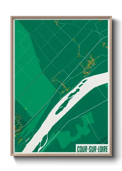 Une affiche de carte sur Cour-sur-Loire