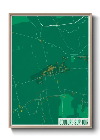 Une affiche de carte sur Couture-sur-Loir