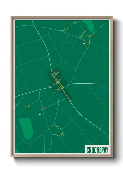 Une affiche de carte sur Crucheray