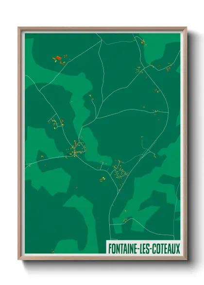Une affiche de carte sur Fontaine-les-Coteaux