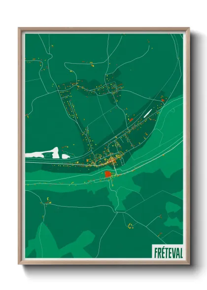 Une affiche de carte sur Fréteval
